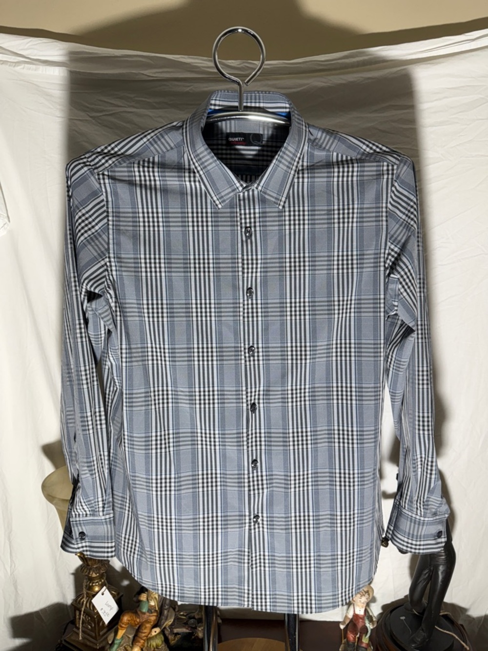 Calvin Klein Men's Blue Plaid Dress Shirt
